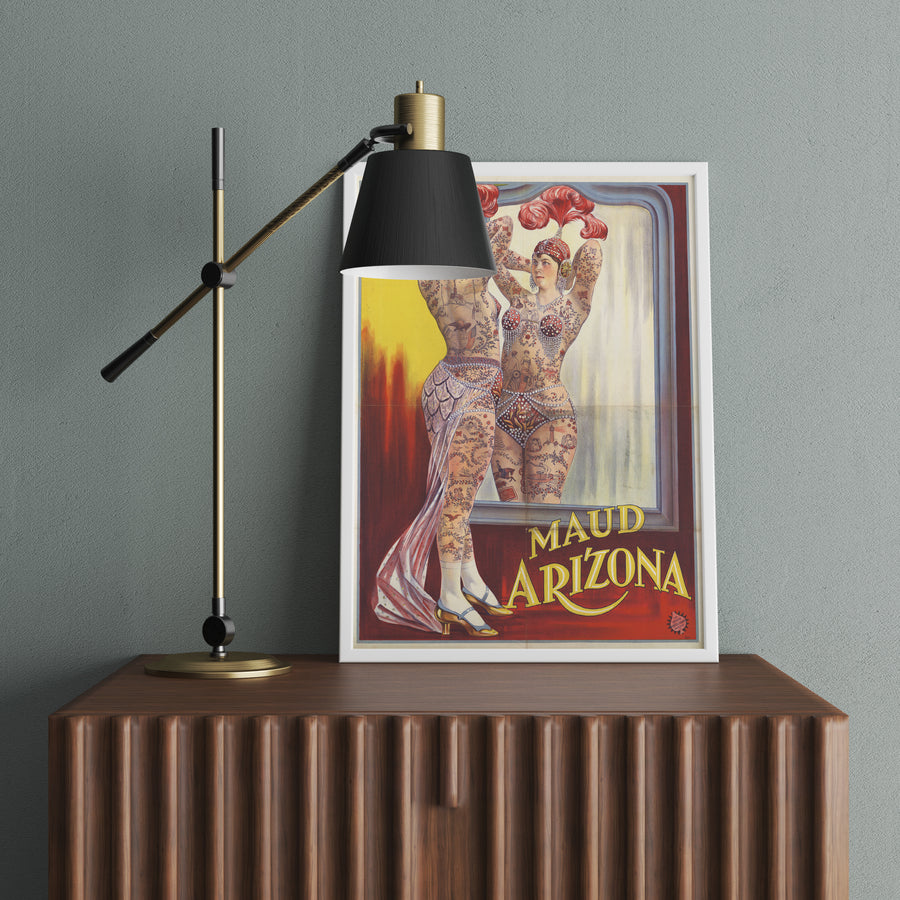 Vintage "Maud Arizona" The  Tattooed Wonder Poster Print