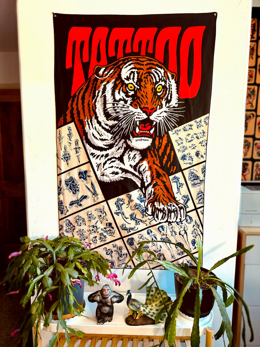 Tattoo Tiger Tapestry