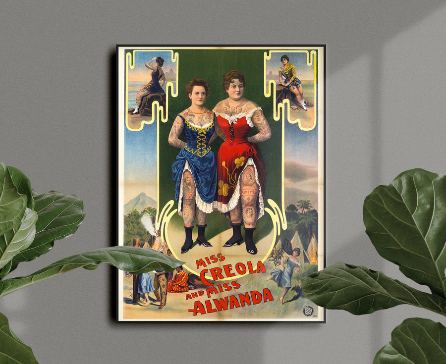 Miss Creola And Miss Alwanda Circus Poster Print