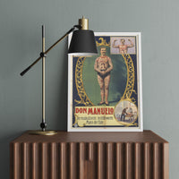 Vintage "Don Manuelo" Tattooed Strongman Poster Print