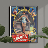 Vintage "La Bella Angora" Queen of Tattooed Women Poster Print