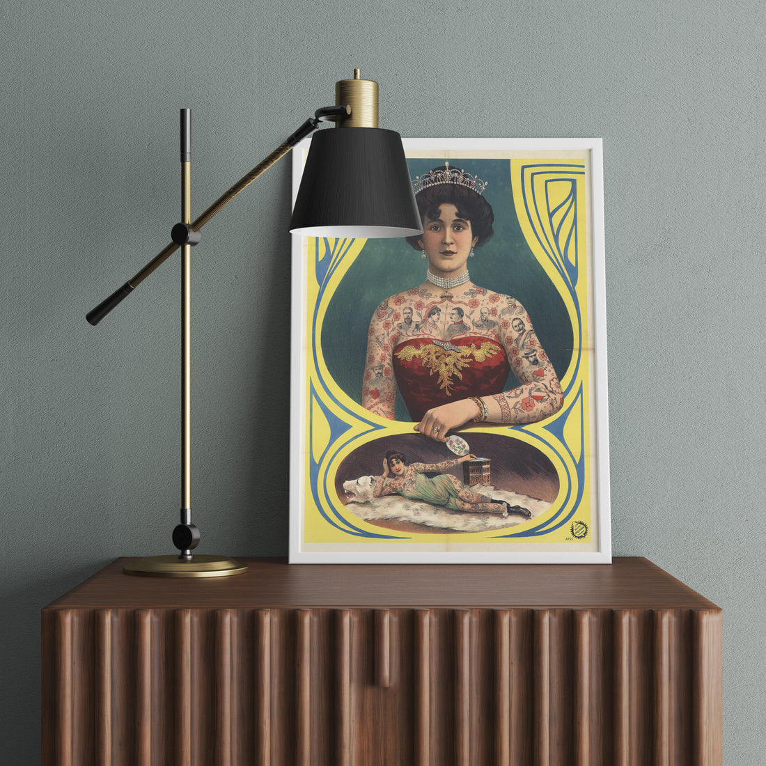 Vintage "Tattooed Queen"  Poster Print