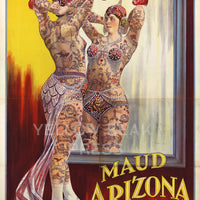 Vintage "Maud Arizona" The  Tattooed Wonder Poster Print