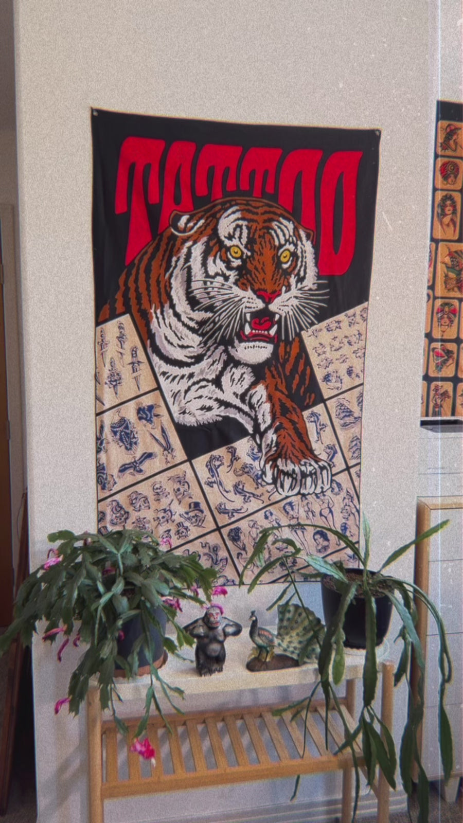 Tattoo Tiger Tapestry